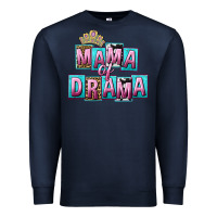 Navy Mama of Drama Mother's Day Premium Sweatshirt - CowGirlArtShop
