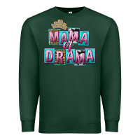 Sports Green Mama of Drama Mother's Day Premium Sweatshirt - CowGirlArtShop