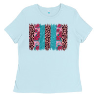 Valentines Day Leopard Rose Glitter Brush Stoke Ladies Tee | Teevron