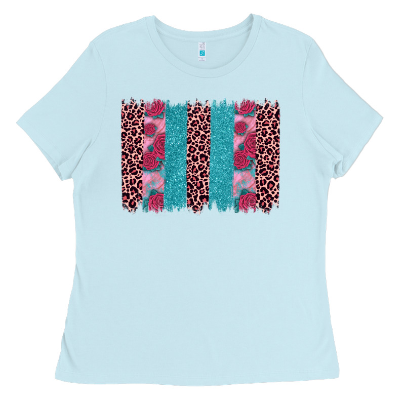 Valentines Day Leopard Rose Glitter Brush Stoke Ladies Tee by JahusDesignShop | Teevron