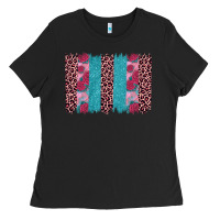Black valentines day leopard rose glitter brush stoke Ladies Tee - JahusDesignShop