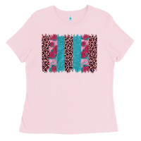 Bubblegum Pink valentines day leopard rose glitter brush stoke Ladies Tee - JahusDesignShop