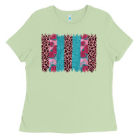 Matcha valentines day leopard rose glitter brush stoke Ladies Tee - JahusDesignShop