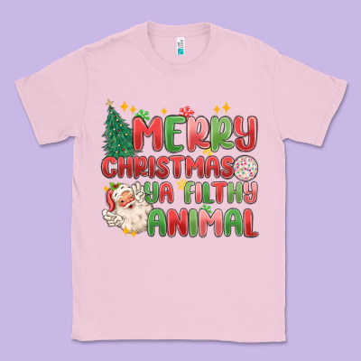 Merry Christmas Ya Filthy Animal Classic Tee Designed By Maliassmallbusiness