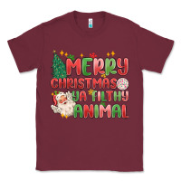 Burgundy merry christmas ya filthy animal Classic Tee - MaliasSmallBusiness
