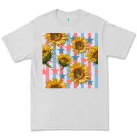Dove Grey patriotic sunflowers stripes and stars seamless patrern Premium Tee - BundleAndBundleShop