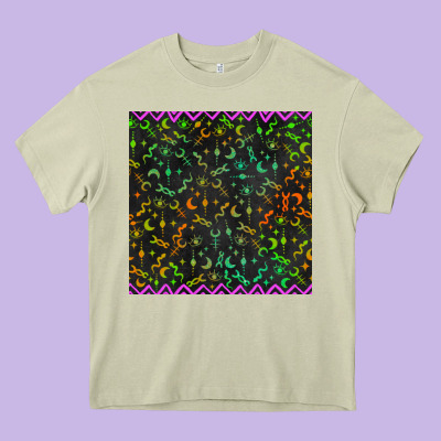 Halloween Witch Symbols Seamless Pattern Heavy Core Tee Designed By Bundleandbundleshop