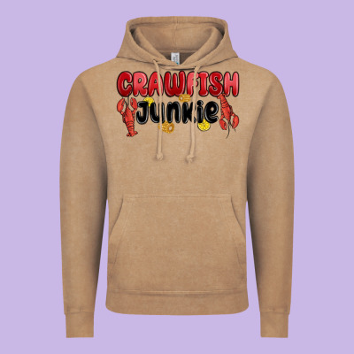 Crawfish Junkie Vintage Hoodie Designed By Maliassmallbusiness