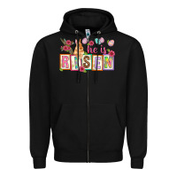 Black He is risen Zipper Hoodie - NancyCooperArtShop