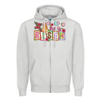 Dove Grey He is risen Zipper Hoodie - NancyCooperArtShop