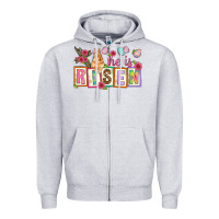 Heather Grey He is risen Zipper Hoodie - NancyCooperArtShop