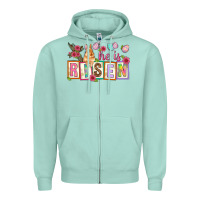 Seafoam He is risen Zipper Hoodie - NancyCooperArtShop