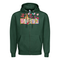 Sports Green He is risen Zipper Hoodie - NancyCooperArtShop