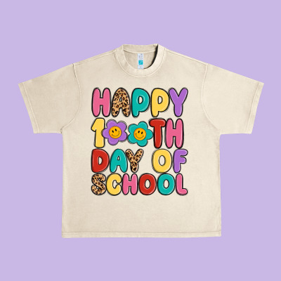 Happy 100 Th Day Of School Urban Heavy Tee Designed By Maliassmallbusiness