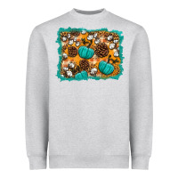 Heather Grey fall pumpkin distressed background Heavyweight Sweatshirt - BundleAndBundleShop