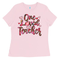 Bubblegum Pink one loved teacher Ladies Tee - JahusDesignShop