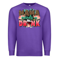 Purple Mama needs a drink mothers day Premium Sweatshirt - CowGirlArtShop