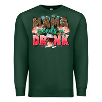 Sports Green Mama needs a drink mothers day Premium Sweatshirt - CowGirlArtShop