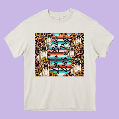 Life Is Better With A Pug Heavy Core Tee Designed By Jahusdesignshop