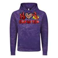 Cloud Purple peace love crawfish Vintage Hoodie - MaliasSmallBusiness