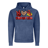 Vintage Denim peace love crawfish Vintage Hoodie - MaliasSmallBusiness