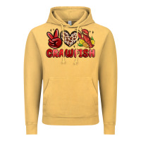 Vintage Mustard peace love crawfish Vintage Hoodie - MaliasSmallBusiness