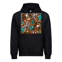 Black western gemstone aztec seamless pattern Urban Hoodie - BundleAndBundleShop