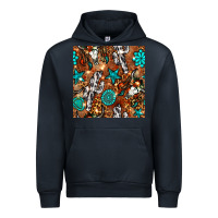 Navy western gemstone aztec seamless pattern Urban Hoodie - BundleAndBundleShop