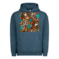 Pigment Midnight Navy western gemstone aztec seamless pattern Urban Hoodie - BundleAndBundleShop