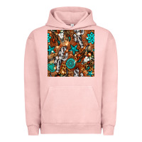 Pigment Salmon western gemstone aztec seamless pattern Urban Hoodie - BundleAndBundleShop