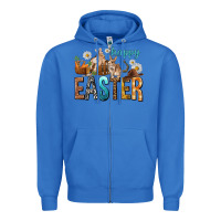 True Royal Happy Easter with Cowboy Zipper Hoodie - NancyCooperArtShop