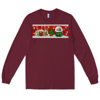 Burgundy noel Long Sleeve Tee - BundleAndBundleShop