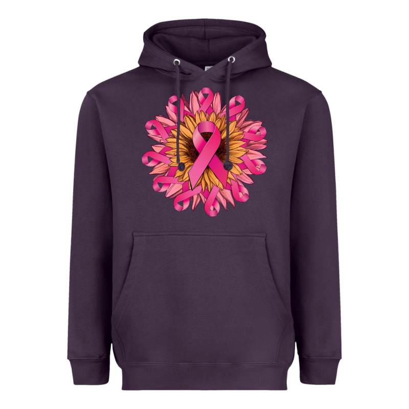 Cancer Ribbon Sunflower Cancer Awareness Heavyweight Hoodie by HowdyJamesFarm | Teevron