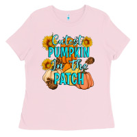 Bubblegum Pink Cutest Pumpkin In The Patch Ladies Tee - Artiststas