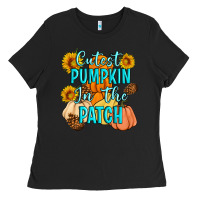 Black Cutest Pumpkin In The Patch Ladies Tee - Artiststas
