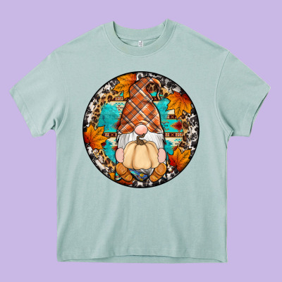 Fall Gnomes Round Earrings Heavy Core Tee Designed By Artiststas