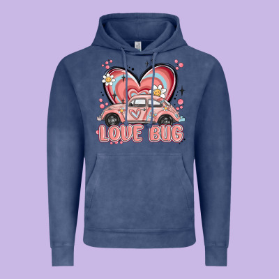 Love Bug Vintage Hoodie Designed By Maliassmallbusiness