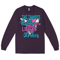 Plum The Thunder Rolls And The Lıghtnıng Strikes Long Sleeve Tee - JahusDesignShop