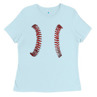 Baby Blue ball stitch Ladies Tee - AdoDesignShop