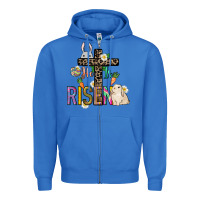 True Royal He is risen Easter Zipper Hoodie - NancyCooperArtShop