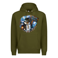 Army Green hello winter Premium Hoodie - CowGirlArtShop
