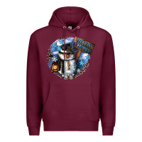 Burgundy hello winter Premium Hoodie - CowGirlArtShop