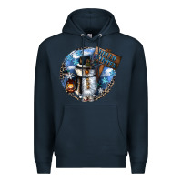 Navy hello winter Premium Hoodie - CowGirlArtShop