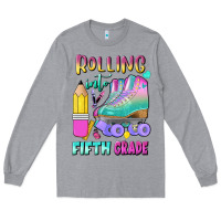 Heather Grey rolling into fifth grade Long Sleeve Tee - BundleAndBundleShop