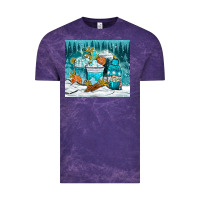 Cloud Purple winter coffee cups with gnome Vintage Tee - NancyCooperArtShop