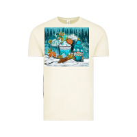 Vintage Arctic winter coffee cups with gnome Vintage Tee - NancyCooperArtShop