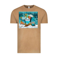 Vintage Camel winter coffee cups with gnome Vintage Tee - NancyCooperArtShop