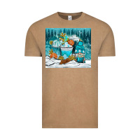 Vintage Coffee winter coffee cups with gnome Vintage Tee - NancyCooperArtShop