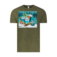 Winter Coffee Cups With Gnome Vintage Tee | Teevron