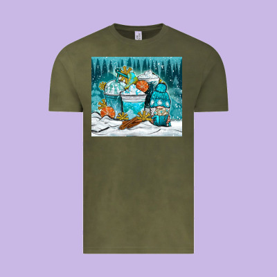 Winter Coffee Cups With Gnome Vintage Tee Designed By Nancycooperartshop